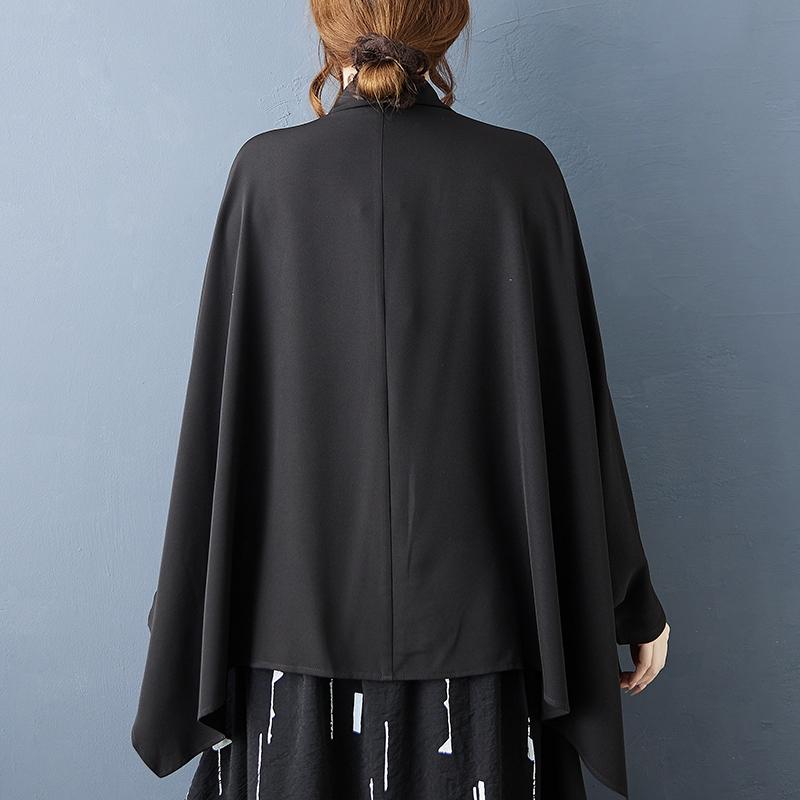 Long Sleeve Oversized Vintage Black Shirts & Blouses for Blouse Casual Loose Spring Autumn Crop Tops Women Button Up Shirt