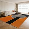 Modern Geometric Large Carpet for Living Room Orange Home Decoration Sofa Coffee Tables Mat Bedroom Washable Non-slip Plush Rug