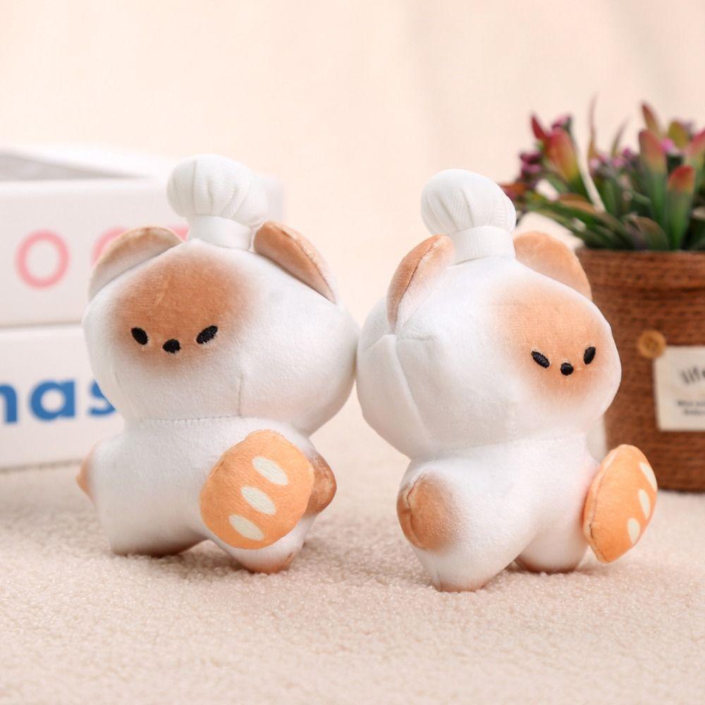 PP Cotton Animal Bread Cat Keychain Collection Stuffed Animal Bag Pendant  Jewelry Accessories