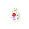 2 Pcs Ceramic Charms Multicolor Flower Rainbow Hand Drawing Double Sided Brass 18K Gold Plated Pendants For DIY Necklace Making