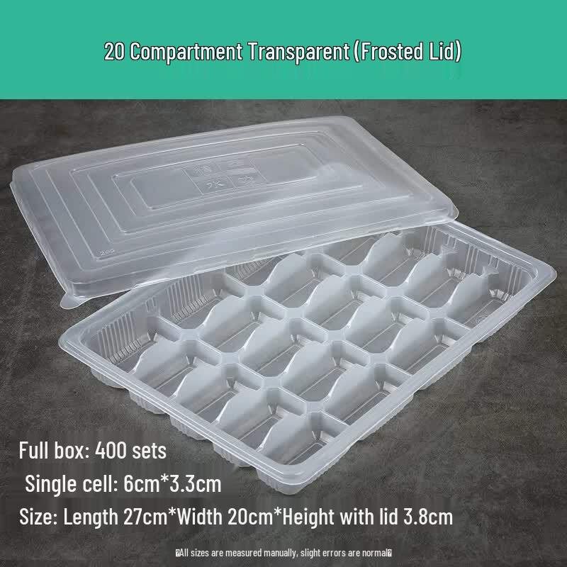 Miaojiayi Disposable 20-Compartment Dumpling Storage Boxes (100 Sets)