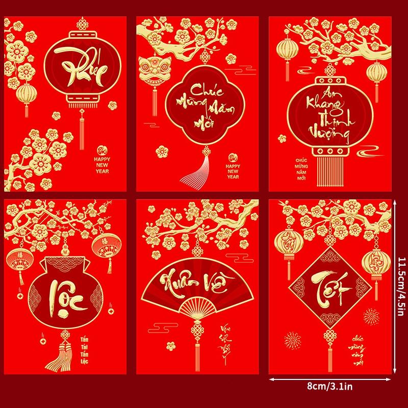 4/6Pcs Chinese New Year Red Envelopes Money Pockets Horse Year Spring Festival Gifts Chinese New Year Gifts For Kids
