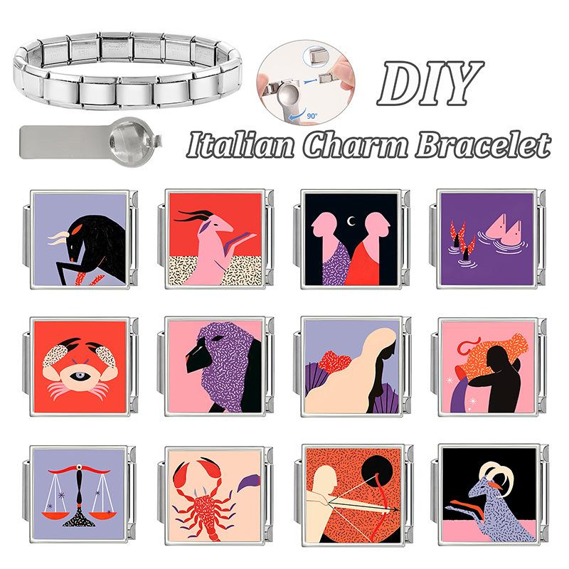 Stainless Steel Trendy DIY Charm Bracelet with Creative Stitching