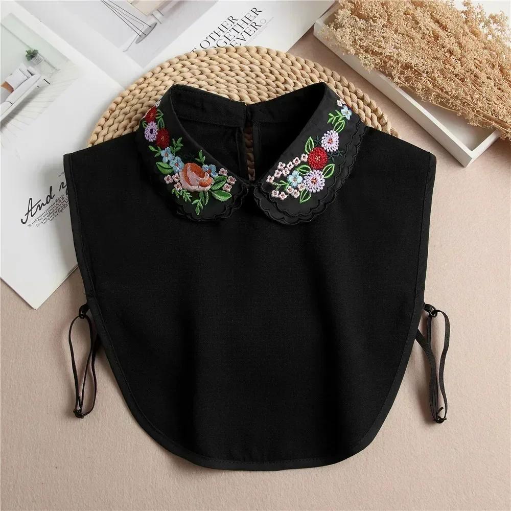 Fashion  Front Tie White Fake Collar for Women Stand Detachable Collar Fake Girls Vintage Lace Ladies False Blouse Collar