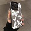 Retro Black Butterfly Case for iPhone 15 Pro Max 16 14 13 12 11 XS X XR SE   7 8 Plus 15 Electroplated Matte Hard Cover