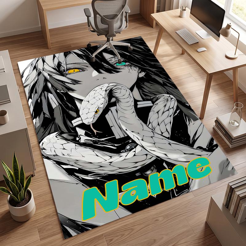 Obanai (1) Personalized Name Office Carpet Stylish Decor for Living Room Bedroom Kitchen