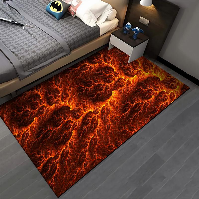 Fiery Lava-style Rug To Add Warmth and Energy To Your Space Suitable for Use As an Anti-slip Game Mat for Living Room and Bedroom Sofas