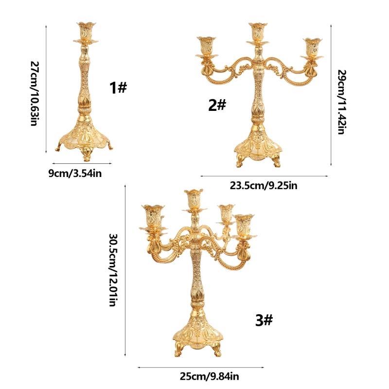 Luxurious European Taper Candle Holders Luxurious Carved Gold Metal Candelabra Enhancing Living Space Aesthetic Decors