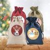 24Pcs/Set Christmas Gift Bags Christmas Advent Calendar Bag Candy Storage Pouch Diy Christmas Multi-Purpose Decoration