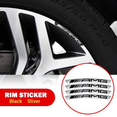 2025 Hot 4pcs/set Car Decal Sticker Aluminum Wheels Rims Racing Car Sticker For AMG Mercedes-Benz Exclusive W108 W124 W126 W168