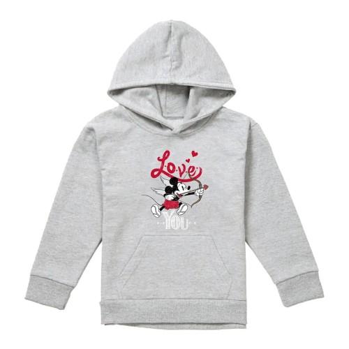 Mickey Mouse Childrens/Kids Love You Cupid Heather Valentine`s Day Hoodie