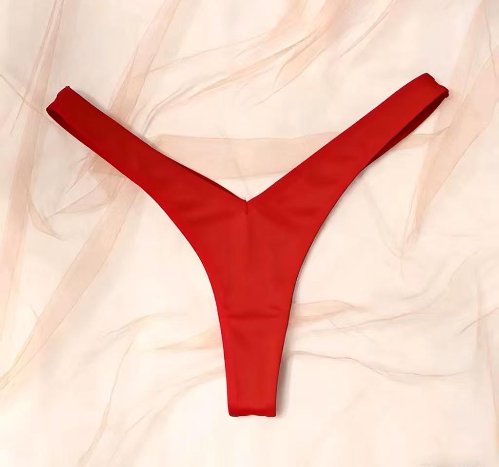 

Sexy Y-Shape Low-Waist European Triangle Seamless Thong Large червоний