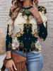 Women's T-shirt 3D Printing Green Plant Print Fashion Long Sleeve Round Neck Regular Top Holiday Weekend Spring and Autumn Y2K