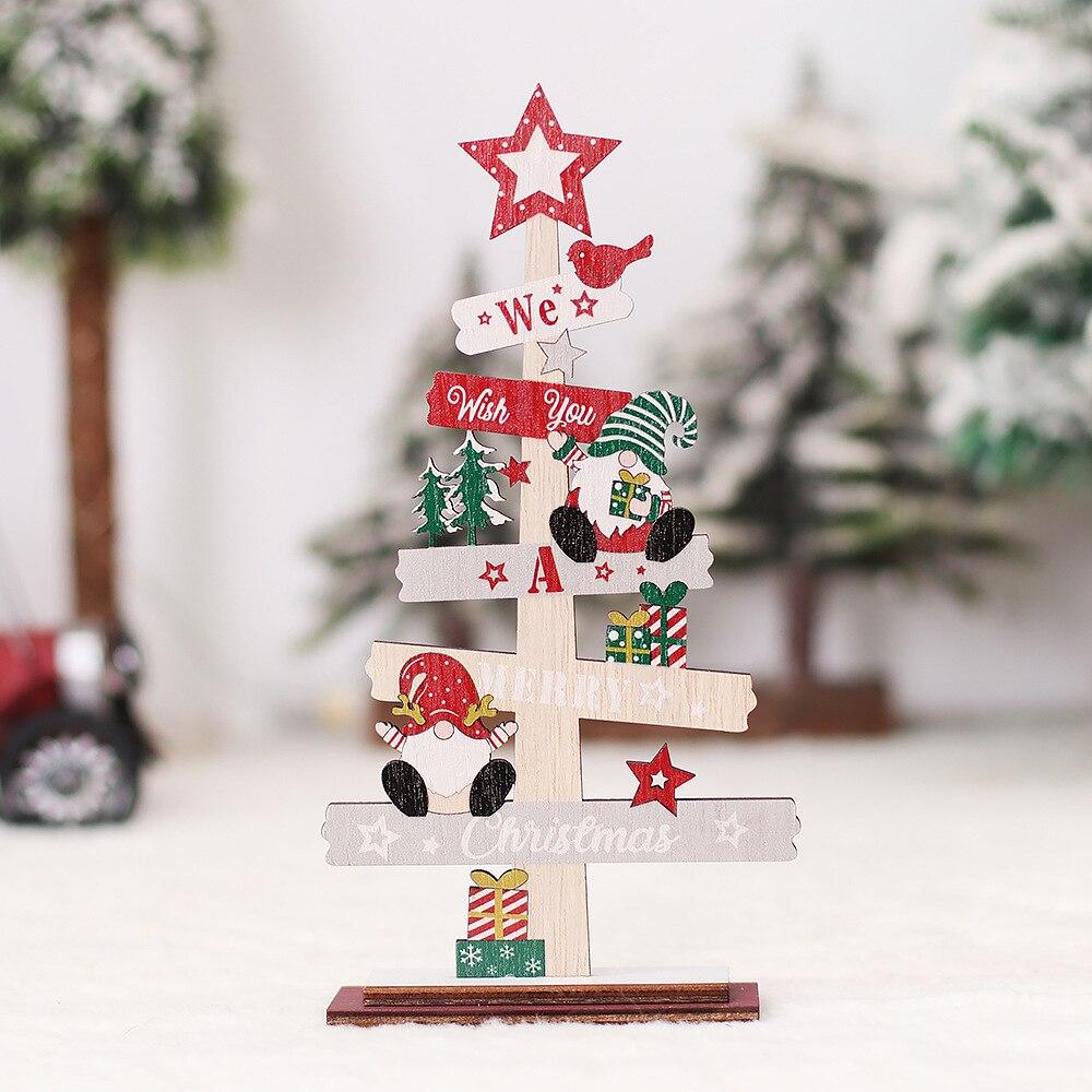 Holz Desktop Weihnachten Baum Santa Claus DIY Dekoration Weihnachten Holz Zeichen Plaque Weihnachten 2022 Neue Jahre Geschenk