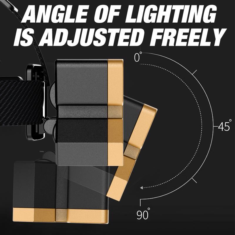 LED Strong Light Five Headed Outdoor Waterproof Fishing Light USB Rechargeable Ultra Bright Head Mounted Flashlight