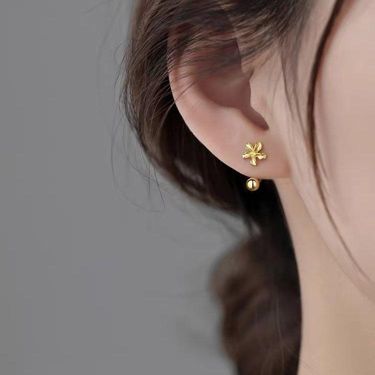 925 Sterling Silver Needle Flower Stud Earrings: 2025 New Luxury Niche Design for Women