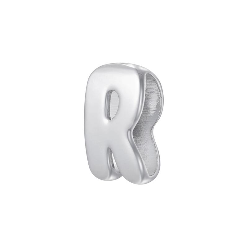 1Pcs Silvery Large/Small Polished Bead Letter Charm Pendant Suitable for Handmade Jewellery Accessories 1 Piece: VZ518