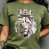 Løve Bog Trykt Dame T-shirt Sommer Løs Korte Ærmer Moderigtig Komfortabel Alsidig Fritid Bomuld T-shirt