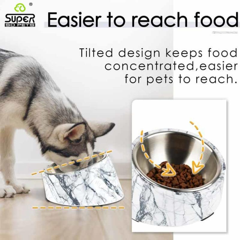 

Миска для собак из нержавеющей стали, миска для кормления домашних собак и миска для воды с косой защитой рта и шеи