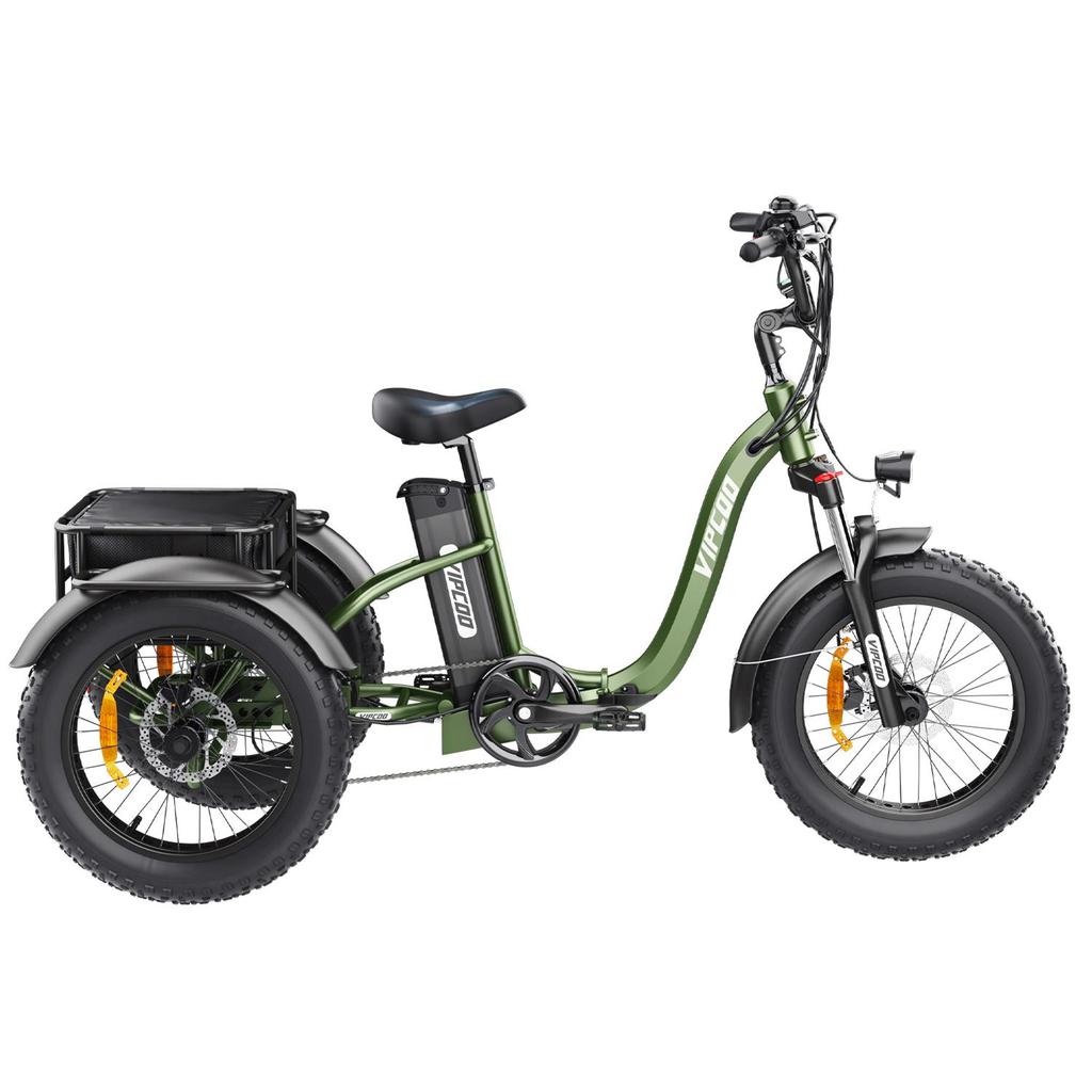 VIPCOO VC-ET1 Thricycle Cargo E-bike 20 INCH Fat Tires 48V20AH Battery 48V20AH Battery 750W Motor Outdoor Riding  Electric Bicycle With Rear Frame
