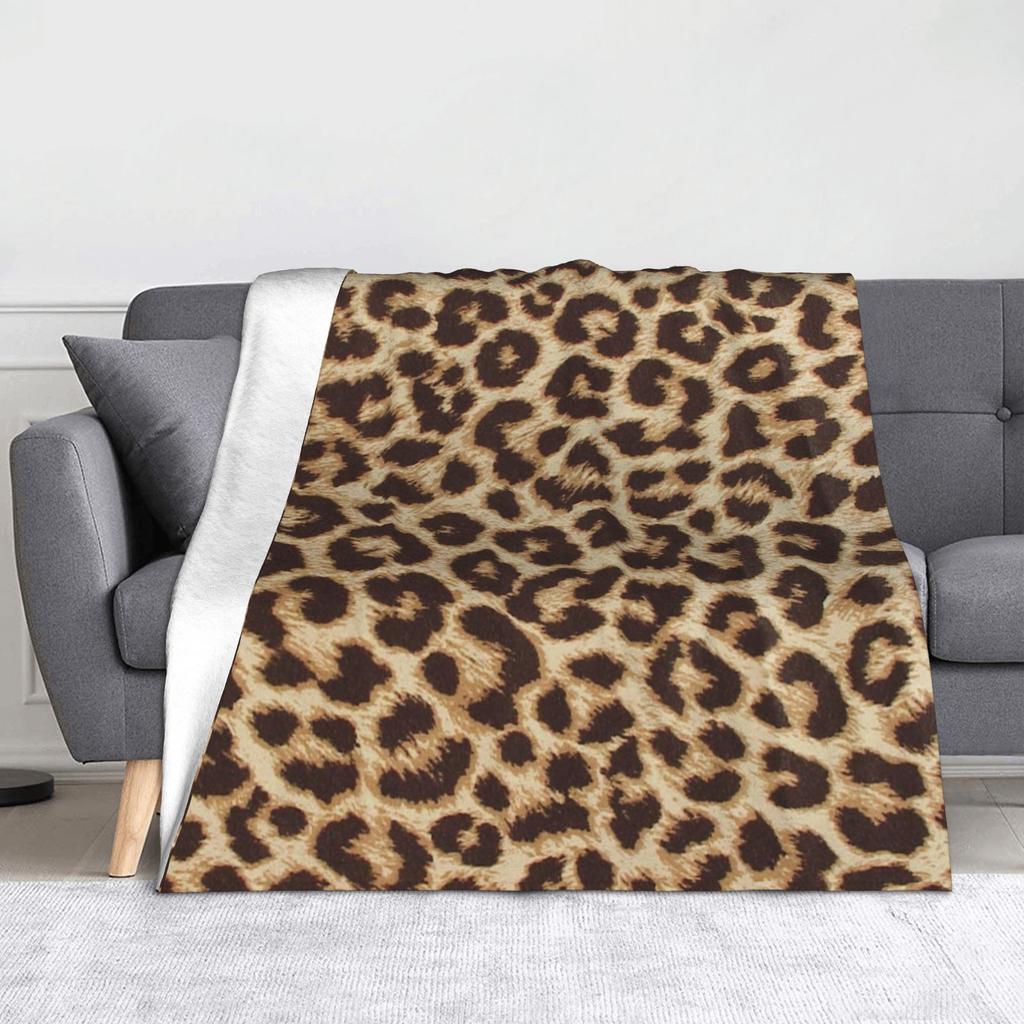 Black and White Snow Leopard Pattern Blanket Fleece Autumn Multi-function  Soft Throw Blankets for Sofa Couch Bedding Throws