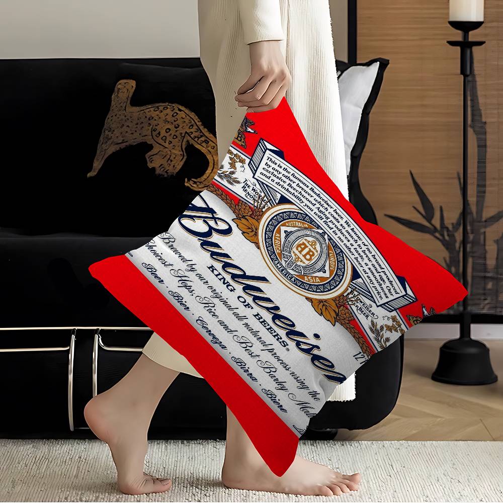 King Of Beer B-Budweiser Pillow Gifts Home Office Furnishings Bedroom Sofa Car Cushion Cover Case 45X45Cm