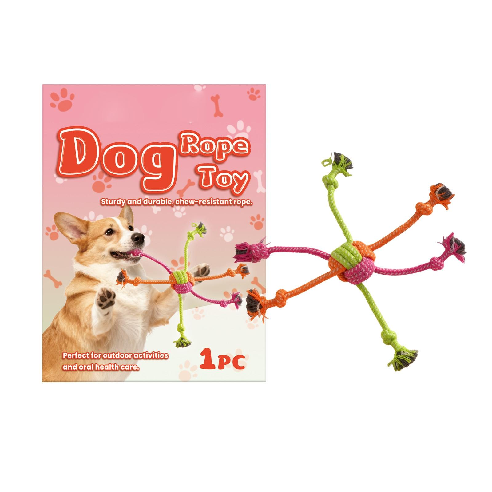 

Dog Knot Toys Made Of Recycled Cotton Are Interactive. They Are Easy To Chew And Can Be Used For Daily Interaction And Play. One Size рожевий