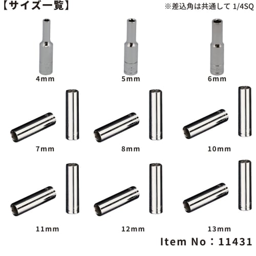 SIGNET 1/4 Drive 10-Piece Deep Socket Set (11431V) 11431