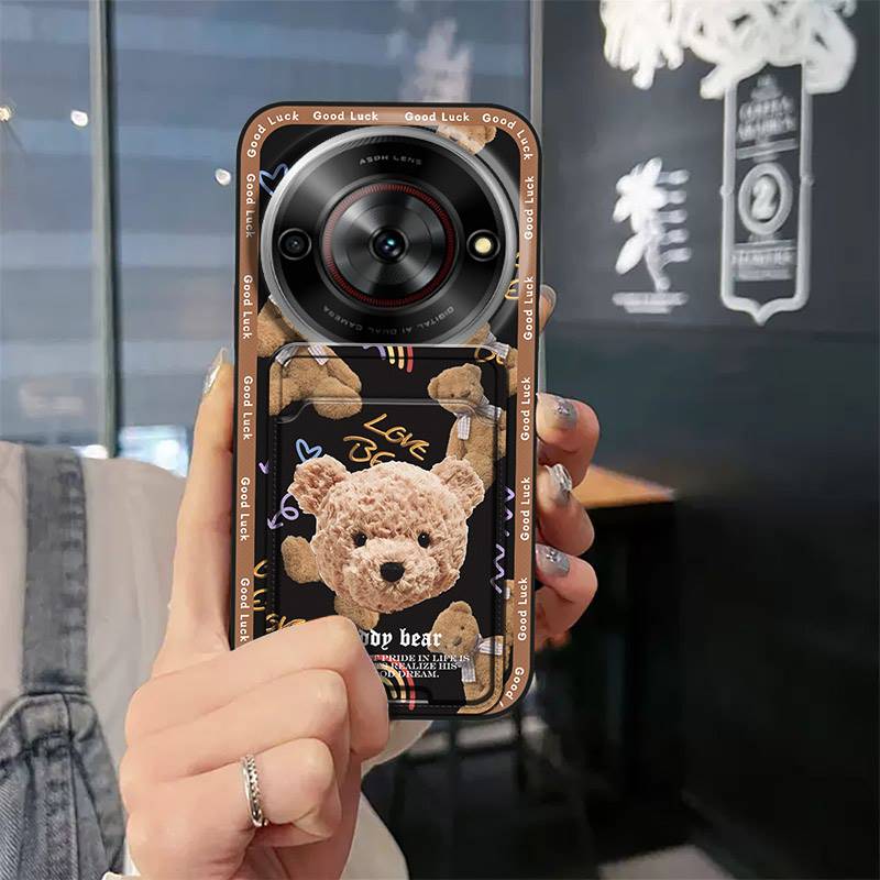 Card Slot Soft Case Phone Case For ZTE Blade A75 5G/Nubia Focus 5G/Calf 5G Waterproof Back Cover Durable Anti-knock TPU