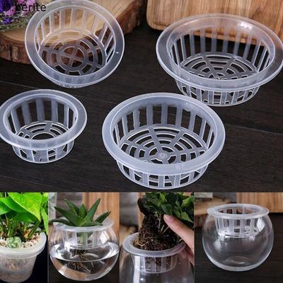 Macetas de malla de plástico, cesta de clonación de red, inserto de acuario hidropónico, bandeja para maceta de flores para crecimiento de plantas, suministros de jardín, 5 uds.