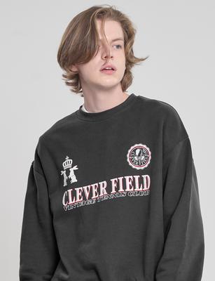 CLEVER FIELD Season Emblem Wide Sweatshirt_Charcoal