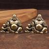 Antique Copper Maitreya Buddha Statue Small Desktop Brass Ornament Home Decor Sculptures Religions Room Desk Decoration