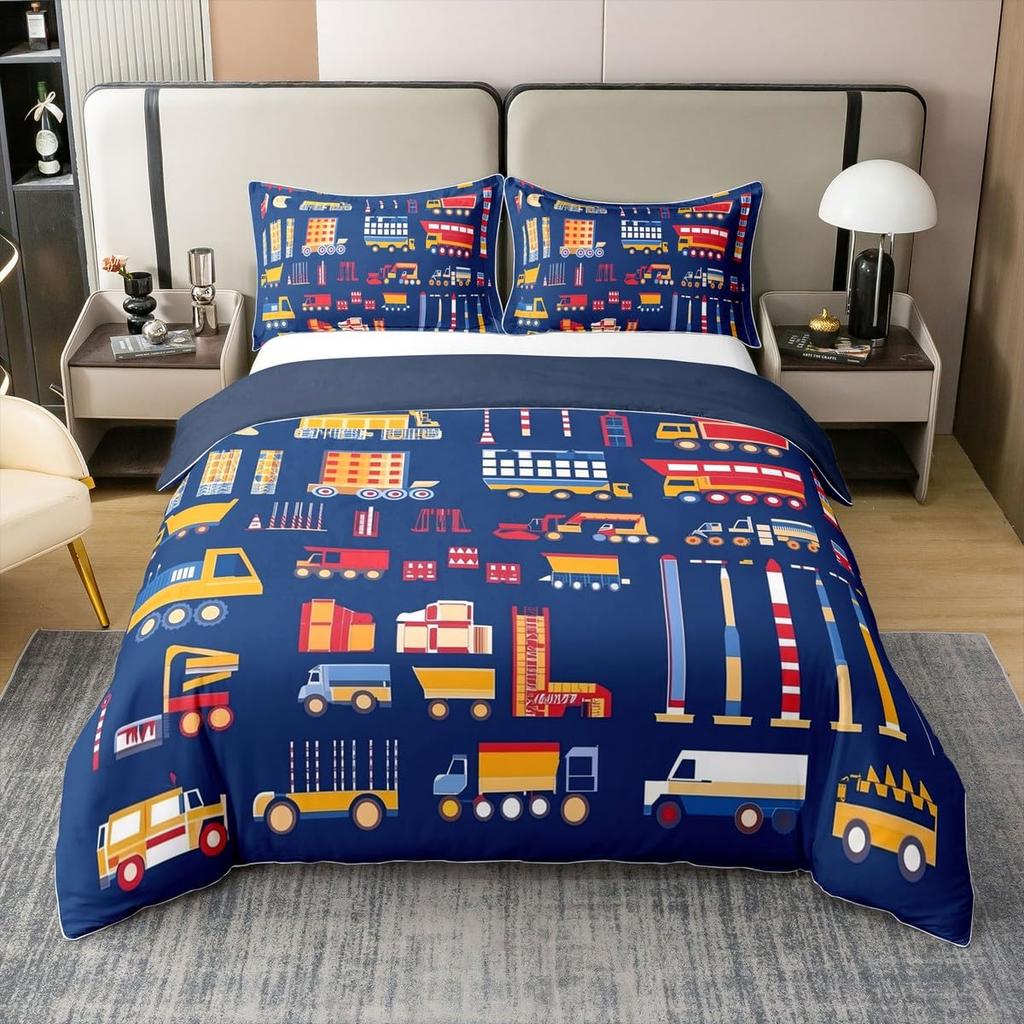Cartoon Cars Duvet Cover Queen King Size Colorful Car Comforter Covers For Teens Adults 1 Quilt Cover 2 Pillowcases No Comforter