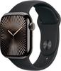 Apple Watch Series 10 4G 42mm Titan Schiefer Sportarmband Schwarz S/M