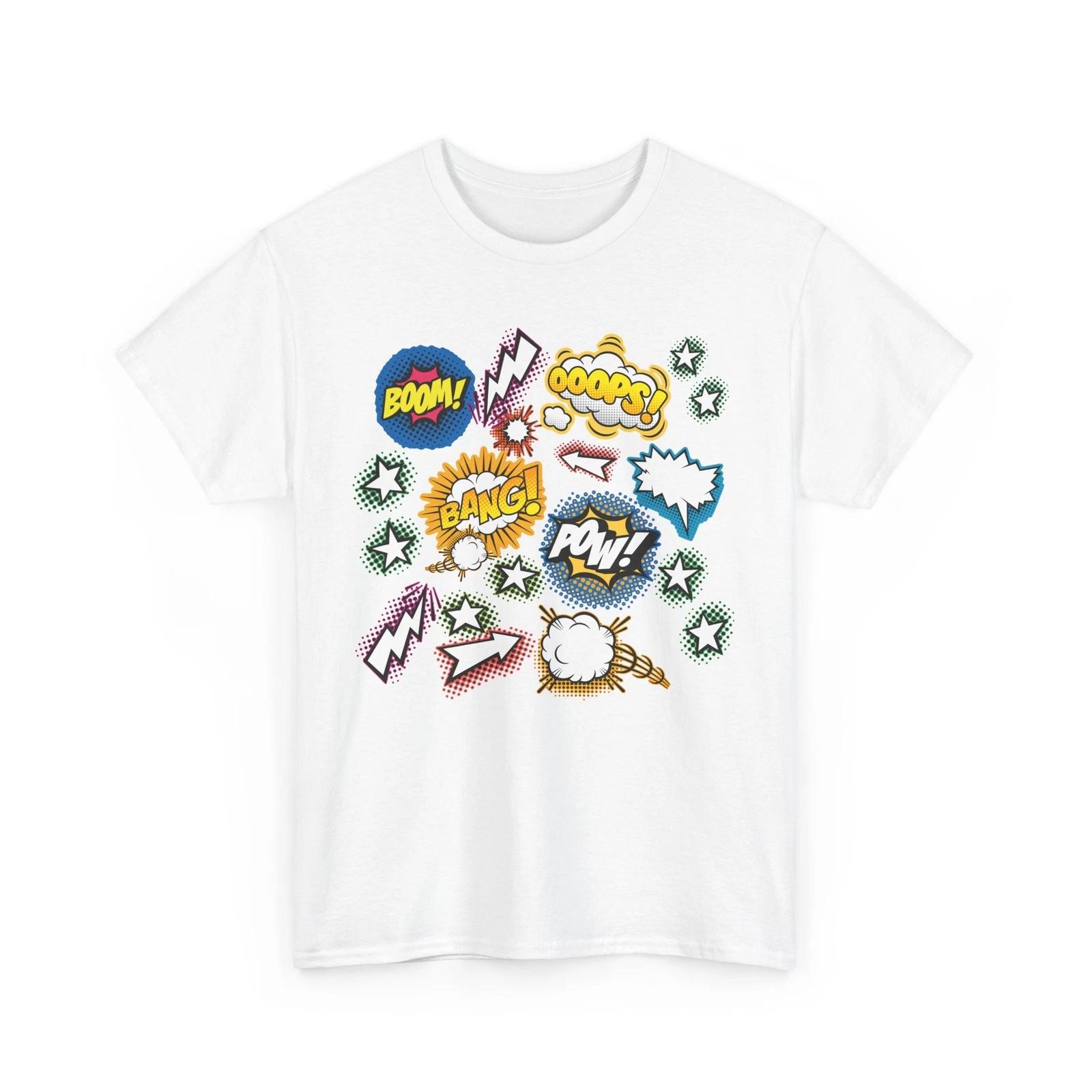 

Superhero Comics T-Shirt | Funny Hero Fan Tee | Boom! Bang! Pow! L