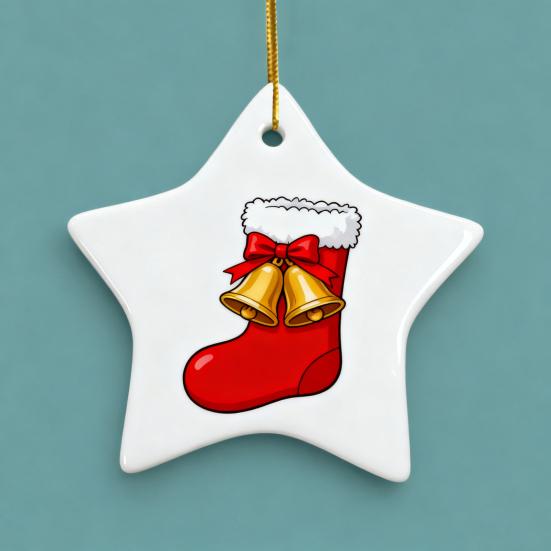 Sublimation Ceramic Ornament White Sublimation Blank Ornament Unfinished Christmas Hanging