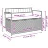 Garden Bench with Storage Space and Cushions Black Poly Rattan
