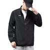 Li Ning Solid Color Stand Collar Zipper Brand Logo Embroidered Loose Long Sleeve Jacket Men jackets Black AJDR475-3
