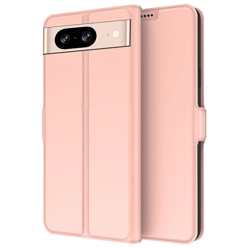 

For Google Pixel 8 PU Leather Stand Phone Case Card Slot Full Protection Phone Cover Rose Gold