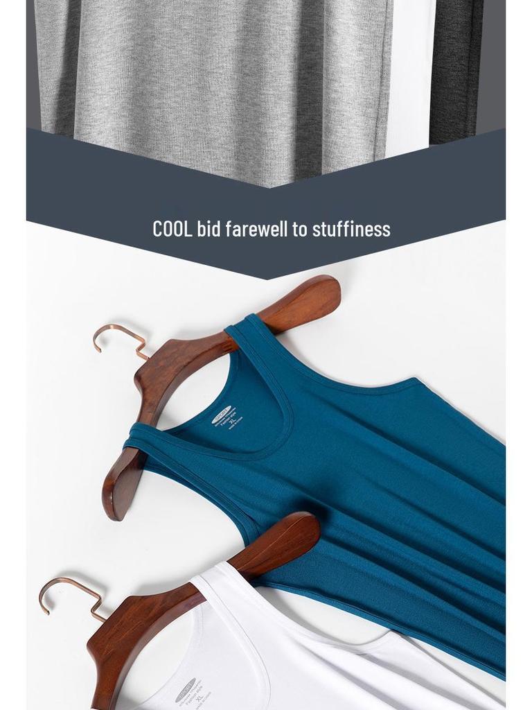 Modal Herren Eisseide Racerback Tanktop - Ärmelloses weißes Unterhemd für Sport & Layering