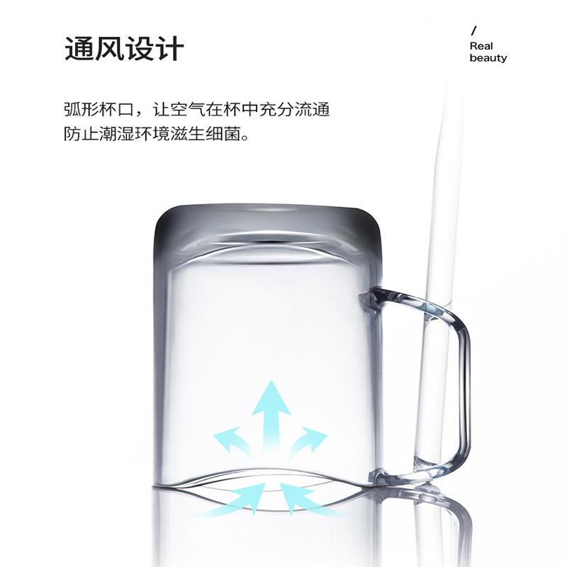 Simple Transparent Water Cup Creative Mouthwash Cup with Toothbrush Holder Cute Cup for Household Brushing Student Appointment