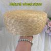 French Natural Wheat Straw Berets Women Circle Woven Sun Hats Church Derby Party Hostesses Pillbox Hat Millinery Fascinator Base