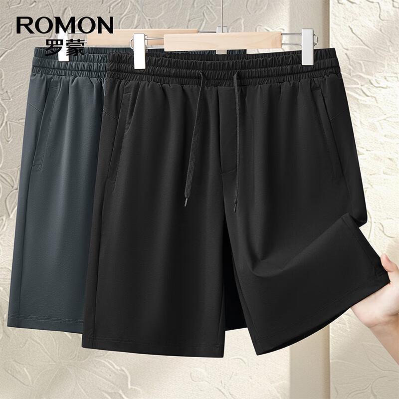 ROMON Men's 10A Antibacterial Cooling UV Protection Casual Shorts