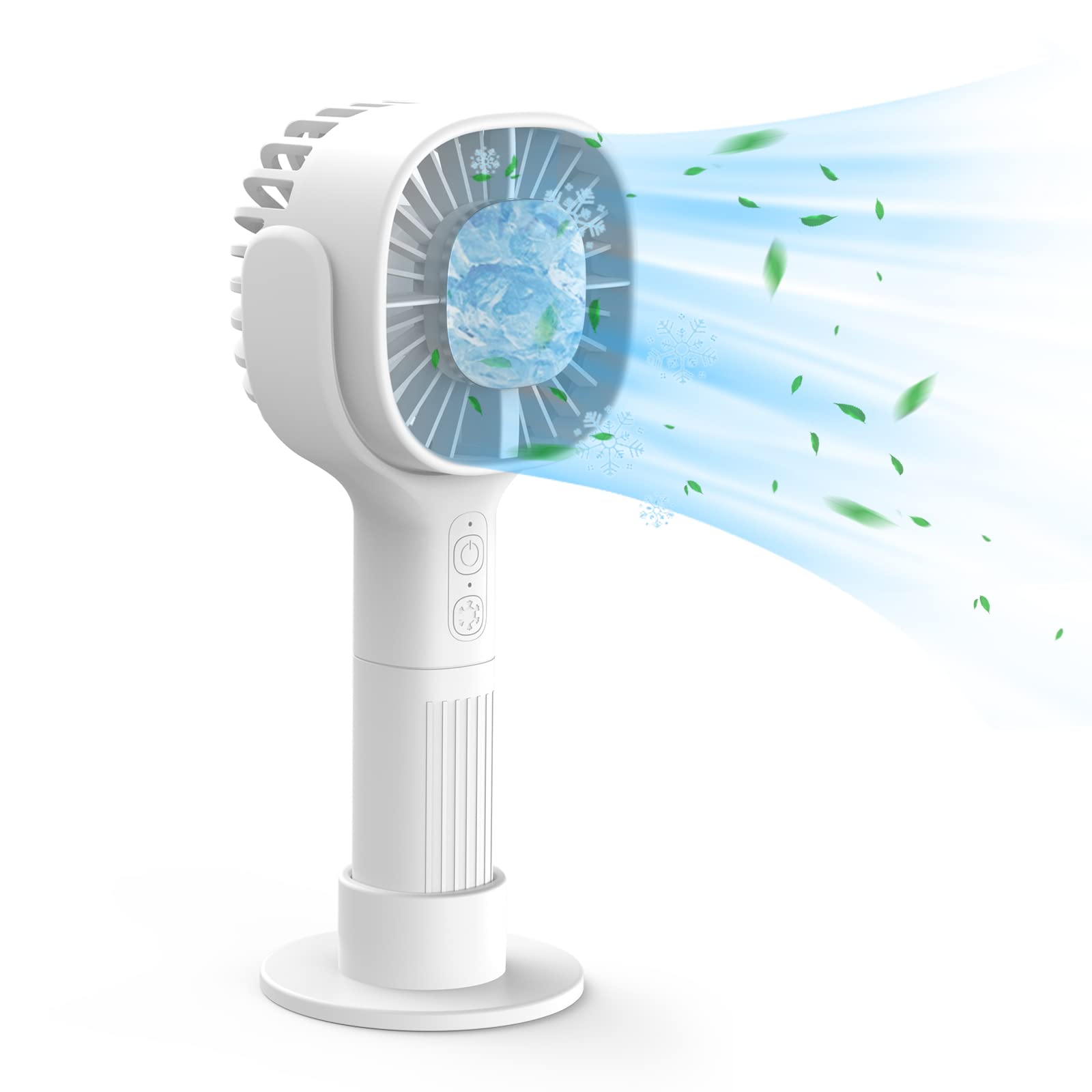 

Cooling High 3 Airflow Handheld Fan with Cooling Portable Handheld Desktop Instant Semiconductor Freezing USB Perfect for Heatstroke Heatstroke Stand білий