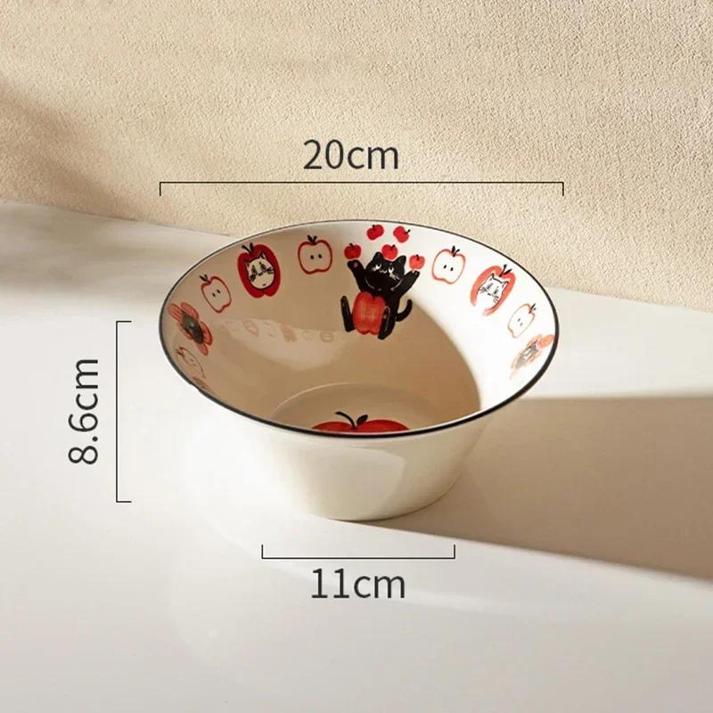 Cute Cartoon Ceramic Plate Creative Cat Fruits Salad Plates Exquisite Party Afternoon Tea Home Tableware Restaurant Ramen Bowls