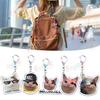Funny Cute Cat Meme Keychain Accessories Bag Charms Cat Lover Animal Keychains Keyrings Jewelry Fans Cute Cartoon Freinds Gift