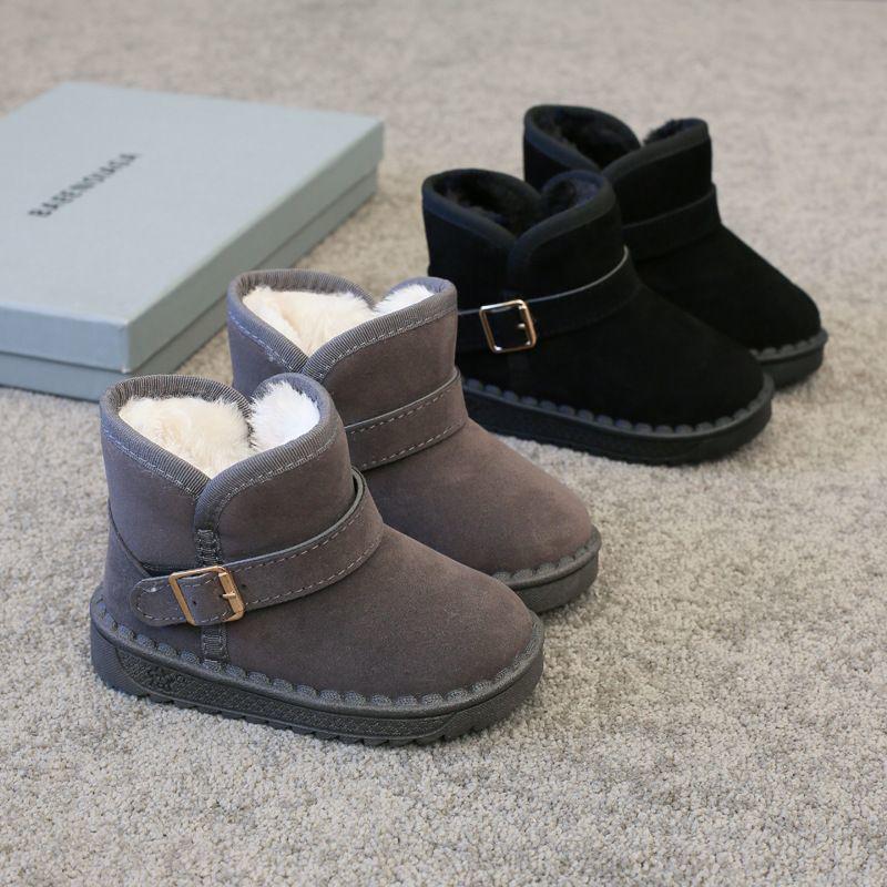 Kids' Winter Snow Boots: Velvet-Lined, Thick Cotton Shoes for Boys and Girls