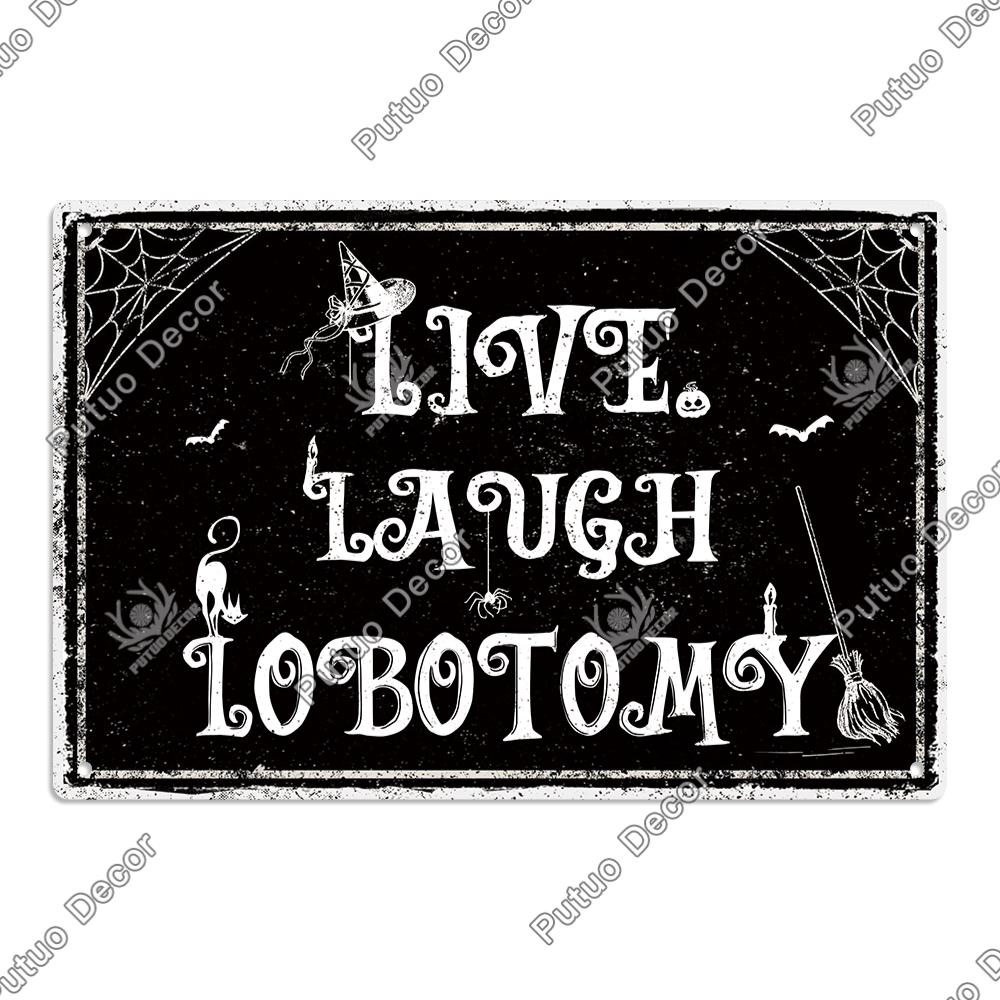 

Putuo Decor Happy Halloween Vintage Metal Tin Sign,Wall Art Decor for Home Coffee Shop Cafe Office, 7.8 X 11.8 Inches Gifts 20x30cm（7.8x11.8inch）