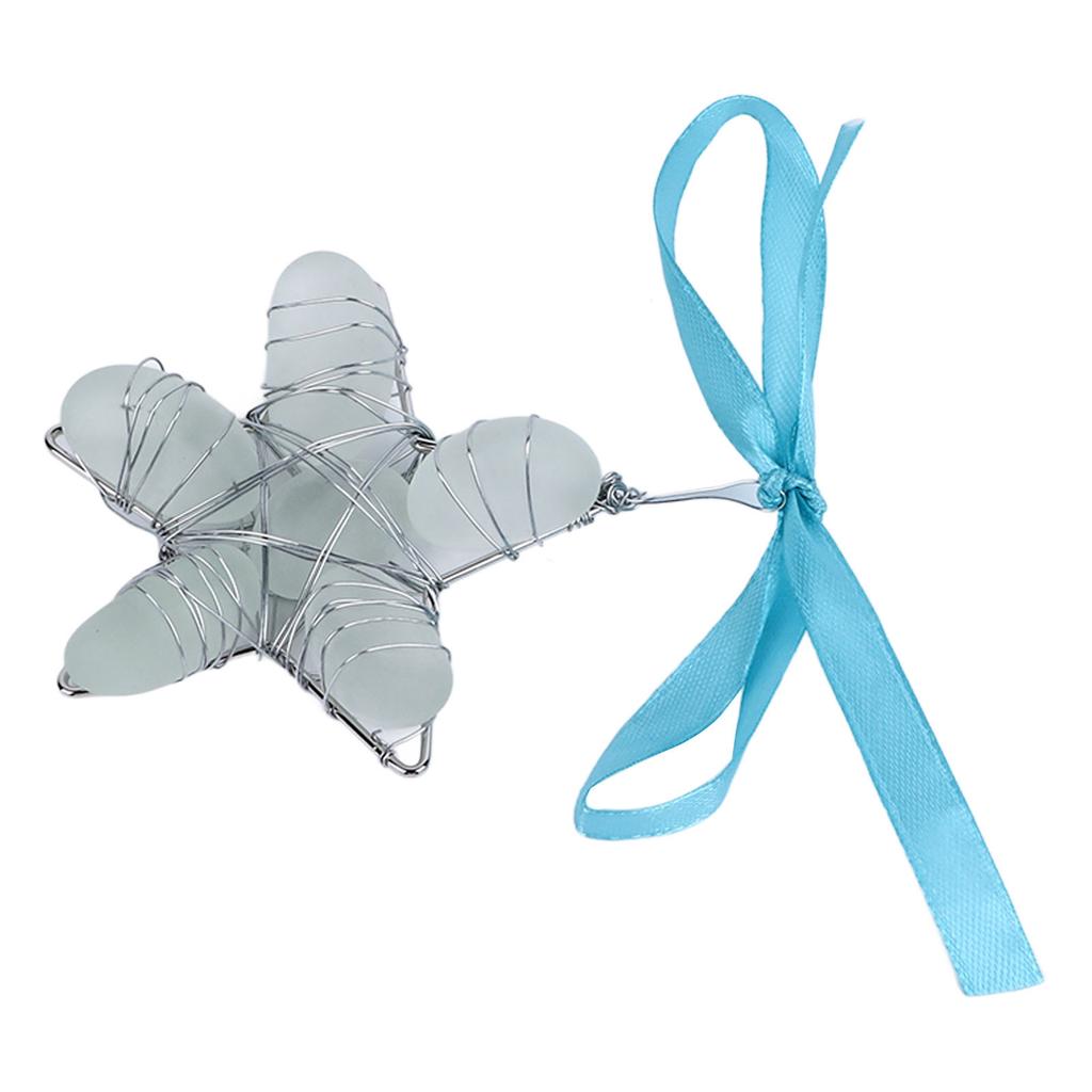 Seeglas-Stern, Geschenk, Kristallstein, Seestern, Weihnachtsbaum-Dekoration, Ornamente mit Grußkarte