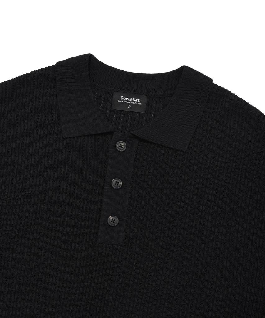 COVERNAT Crochet Collar Half Knit Black